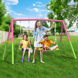 Mersco Swing Set for Backyard with Stand, Swing Heavy Duty 440lbs Metal Outdoor Swing Stand, Contain 1 Saucer 32" & 1 Belt Seat 26.2" for Playground, Backyard Playset,Pink 4.2 stars out of 20 reviews (4.2)| 20 ratings