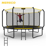 MERSCO 14FT Heavy Duty Outdoor Trampoline with Anti-Collision Curved Poles and Ladder