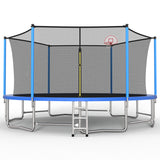 MERSCO 16FT Blue Trampoline - The Ultimate Backyard Party Size
