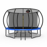 MERSCO 12FT Blue Pumpkin Trampoline - Heavy Duty Backyard Family Bouncer