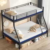 Netrum Twin Over Full Metal Bunk Bed Set with 6" Mattresses Included, All-in-One Bunk Bed for Teens/Adults, Heavy Duty Sturdy Frame with Ladder & Guardrail, with Memory Foam Mattress, Easy Assembly