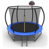 MERSCO 10FT Blue Pumpkin Outdoor Trampoline for Family with Safety Net
