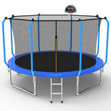 MERSCO 12FT Blue Super Series Trampoline - Safety Curved Pole Design