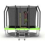 Outdoor Rectangular Trampoline 6FT x 9FT,Recreational Trampolines with Enclosure Net and Ladder