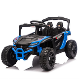 Cirui 24V Ride on Car UTV with Remote Control,2WD Ride on Toys Electric Car for Kids with High Chassis,Kid Toys UTV Cars with Anti-Collision Bar for Chliden Christmas & Birthday Gift,Blue