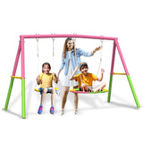 Mersco Swing Set for Backyard with Stand, Swing Heavy Duty 440lbs Metal Outdoor Swing Stand, Contain 1 Saucer 32" & 1 Belt Seat 26.2" for Playground, Backyard Playset,Pink 4.2 stars out of 20 reviews (4.2)| 20 ratings