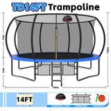 MERSCO 14FT Blue Pumpkin Trampoline - Reinforced Frame for Family Safety