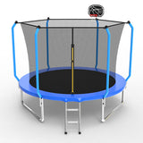MERSCO 10FT Blue Super Series Trampoline - Anti-Collision Curved Pole Design