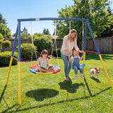 MERSCO Backyard Heavy Duty Frame Metal Swing Set For Kids