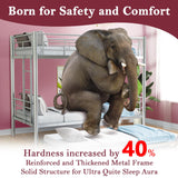 Netrum Twin over Twin Bunk Bed with Trundle,Twin Bunk beds with Ladder & Guardrail,Triple Metal Bunk Beds Frame with Bottom Storage Space for Adults Bedroom,Dorm,Guest Room,Silver