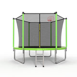 MERSCO 10FT Green Outdoor Trampoline for Backyard Family Fun