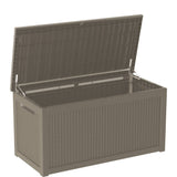 CIRUI 260 Gallon Outdoor Storage Box with Lockable Lid, Extra Large Waterproof Patio Resin Deck Box Home Storage Box for Patio, Cushions,Toys,Brown
