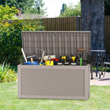 CIRUI 260 Gallon Outdoor Storage Box with Lockable Lid, Extra Large Waterproof Patio Resin Deck Box Home Storage Box for Patio, Cushions,Toys,Brown