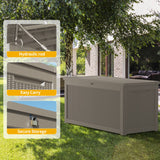 CIRUI 260 Gallon Outdoor Storage Box with Lockable Lid, Extra Large Waterproof Patio Resin Deck Box Home Storage Box for Patio, Cushions,Toys,Brown