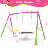 Mersco Swing Set for Backyard with Stand, Swing Heavy Duty 440lbs Metal Outdoor Swing Stand, Contain 1 Saucer 32" & 1 Belt Seat 26.2" for Playground, Backyard Playset,Pink 4.2 stars out of 20 reviews (4.2)| 20 ratings