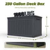 MERSCO 230 Gallon XXL Double-Wall Resin Deck Box - Black