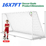 MERSCO 16×7FT Soccer Goal – Backyard Training, World Cup Style, Kids & Adults