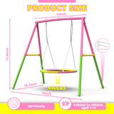 MERSCO Heavy Duty Pink Saucer Swing Set with 440lbs Metal Stand