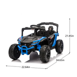 Cirui 24V Ride on Car UTV with Remote Control,2WD Ride on Toys Electric Car for Kids with High Chassis,Kid Toys UTV Cars with Anti-Collision Bar for Chliden Christmas & Birthday Gift,Blue