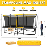 MERSCO 10x17 FT Heavy-Duty Rectangle Trampoline Park