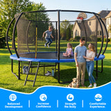 MERSCO 14FT Blue Pumpkin Trampoline - Reinforced Frame for Family Safety