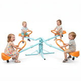 MERSCO Outdoor Kids 360° Spinning Seesaw - 4 Seats Swivel Teeter Totter