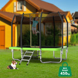 Outdoor Rectangular Trampoline 6FT x 9FT,Recreational Trampolines with Enclosure Net and Ladder