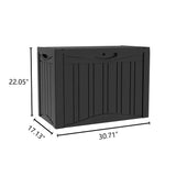 CIRUI 45 Gallon Double-Wall Resin Deck Box - Lockable Waterproof Outdoor Storage Box, 515lbs Capacity & Doubles as Seating for Patio Furniture - Garden Tools, Pool Accessories (Black)