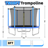 MERSCO 8FT Blue Trampoline with High-Density PVC Spring Cover
