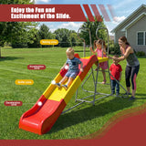MERSCO Kids Plastic Slide with Ladder,Indoor Outdoor Playground Freestanding Playset Slide,Backyard Playset Trampoline Swing Slide for Boys and Girls Birthday,Children's Day gifts