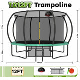 MERSCO 12FT Green Pumpkin Trampoline with Basketball Hoop