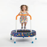 MERSCO 28" Deep Blue Printed Toddler Trampoline with Padded Safety Handle