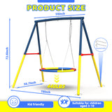 MERSCO Heavy Duty Saucer Swing Set with 440lbs Capacity Metal Stand