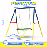 Mersco Swing Set for Backyard with Stand, Swing Heavy Duty 440lbs Metal Outdoor Swing Stand for Playground, Backyard Playset,Halloween,Yellow