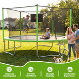 MERSCO 14FT Green Trampoline with 1320LBS Capacity & Soft Backboard