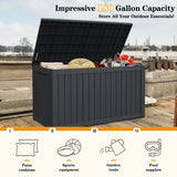 CIRUI 180 Gallon Double-Wall Resin Deck Box - Lockable Waterproof Outdoor Storage Box, 1000lbs Capacity & Doubles as Seating for Patio Furniture - Garden Tools, Pool Accessories (Black)