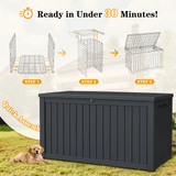 CIRUI 180 Gallon Double-Wall Resin Deck Box - Lockable Waterproof Outdoor Storage Box, 1000lbs Capacity & Doubles as Seating for Patio Furniture - Garden Tools, Pool Accessories (Black)