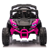 Cirui 24V Ride on Car UTV with Remote Control,2WD Ride on Toys Electric Car for Kids with High Chassis,Kid Toys UTV Cars with Anti-Collision Bar for Chliden Christmas & Birthday Gift,Pink