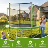 MERSCO 10FT Green Outdoor Trampoline for Backyard Family Fun