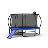 Mersco Trampoline Slide Universal Plastic Trampolines Slide for 8-16FT Trampoline,53.5'' * 15.7'' Outdoor Slide for Trampoline with Bottom bracket,Safe Trampoline Ladder Accessories for Kids 3+,Blue