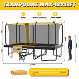 MERSCO 12x18 FT Jumbo Rectangle Trampoline: Your Backyard Trampoline Park