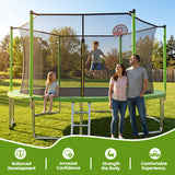 MERSCO 14FT Green Trampoline - 6-Leg Heavy Duty Design with Pro-Backboard