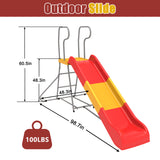 MERSCO Kids Plastic Slide with Ladder,Indoor Outdoor Playground Freestanding Playset Slide,Backyard Playset Trampoline Swing Slide for Boys and Girls Birthday,Children's Day gifts