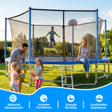 MERSCO 16FT Blue Trampoline - The Ultimate Backyard Party Size