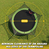 Trampolín de tablero blando verde de 14 pies para adultos y niños