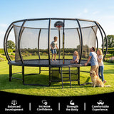 MERSCO 16FT Black Pumpkin Trampoline - High-Bounce Elite Series