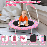 Mersco 36" Trampoline for Kids Indoor Trampoline with Handle for 2+ Years Kids,Pink