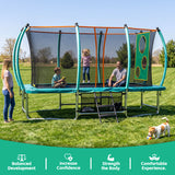 MERSCO 8x14FT Premium Rectangle Trampoline - Natural Green Edition