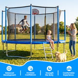 MERSCO 12FT Blue Trampoline - Reinforced Frame for Extreme Backyard Play