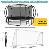 Mersco Backyard Champions Arena: Premium 14FT Trampoline & 16×7FT World Cup Soccer Goal Performance Combo